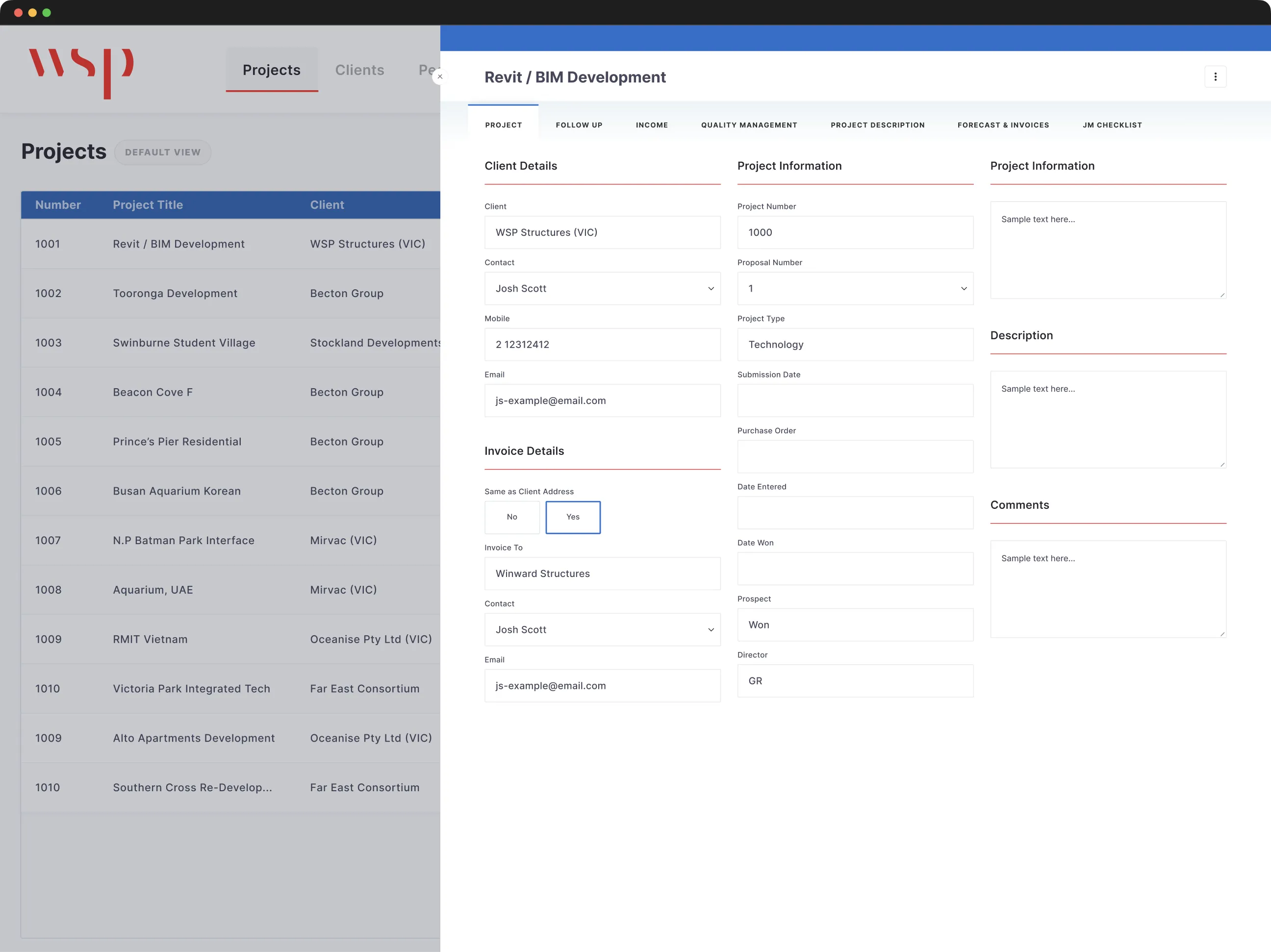 WSP Australia UI