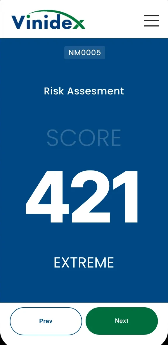 Vinidex app screen 2